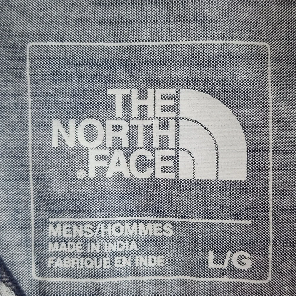 The North Face Mens Blue Plaid Flannel Workwear Gorpcore Outdoor Shirt Large
